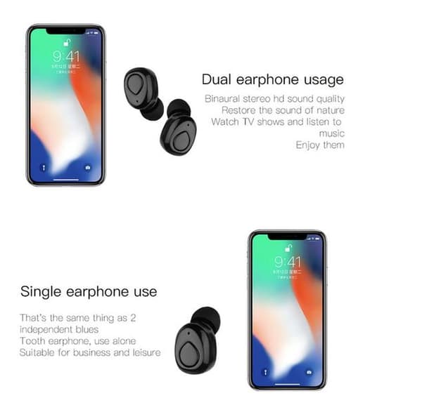 trådlösa XI8S TWS i hörlurar Bluetooth 5.0 svart