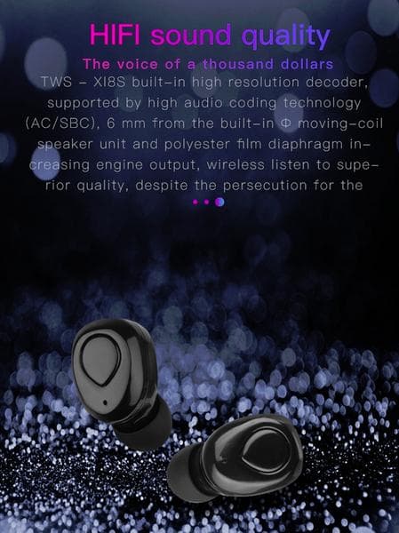 trådlösa XI8S TWS i hörlurar Bluetooth 5.0 svart