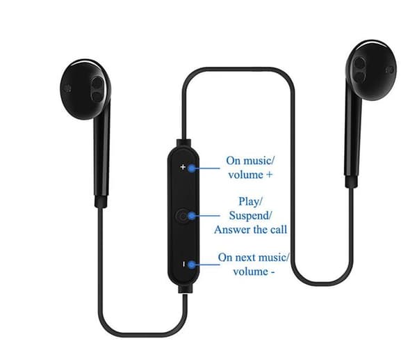 snyggt enkla trådlösa hörlurar med mic svart