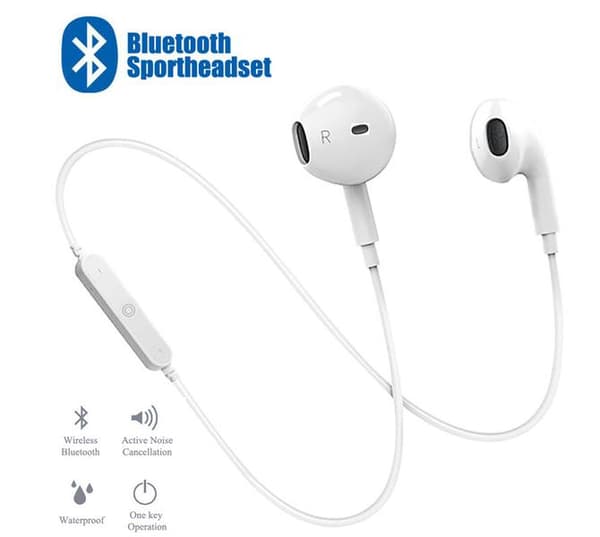 Nya sport trådlösa hörlurar för iphone och samsung svart Vit