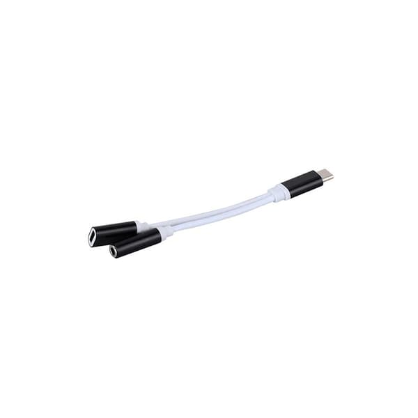 Adapter USB-C till 1 USB-C och 1 hörlursuttag, Lyssna o Ladda