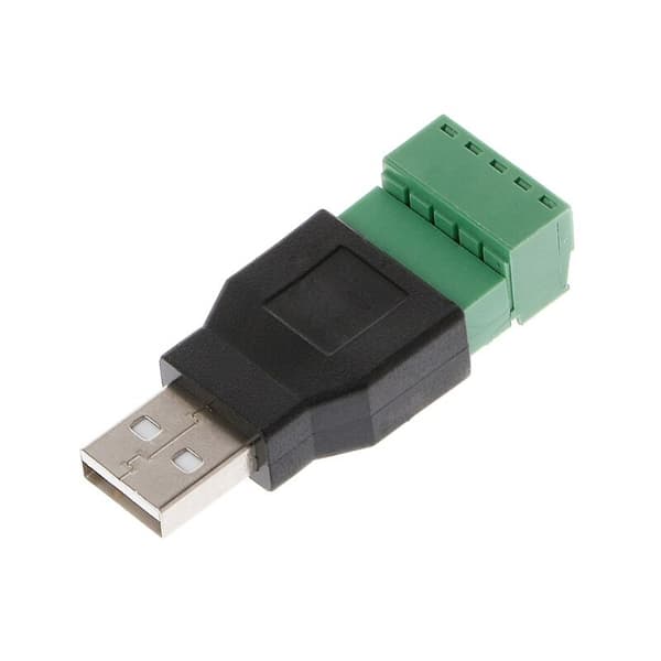 Adapterkontakt USB-A hane till skruvanslutning