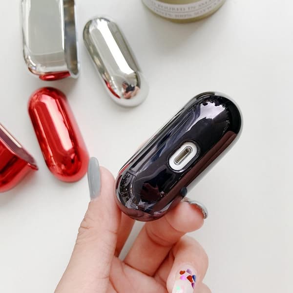 Airpods Pro-skall i fin skinnende metallbeskyttende belegg