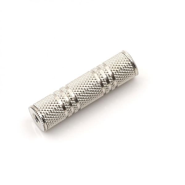 Pläterad Adapterkontakt 3.5mm hona-hona för telefoner mm, Silver