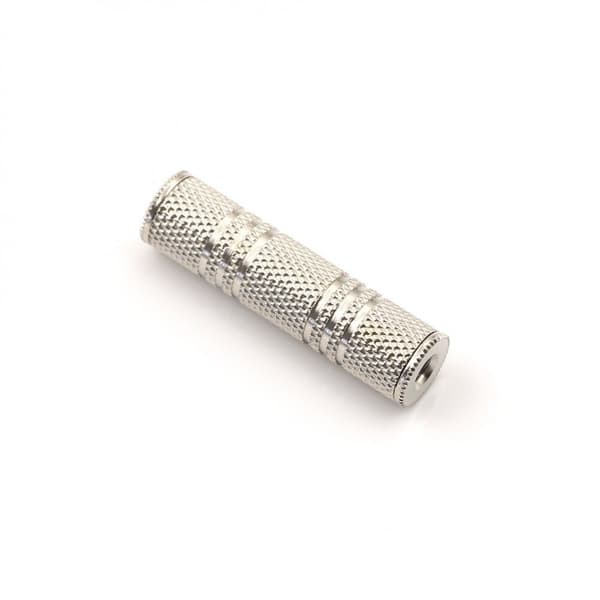 Pläterad Adapterkontakt 3.5mm hona-hona för telefoner mm, Silver
