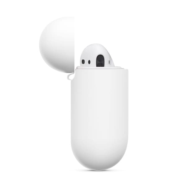 Silikonskal Med Karbinhake Apple AirPods Vit