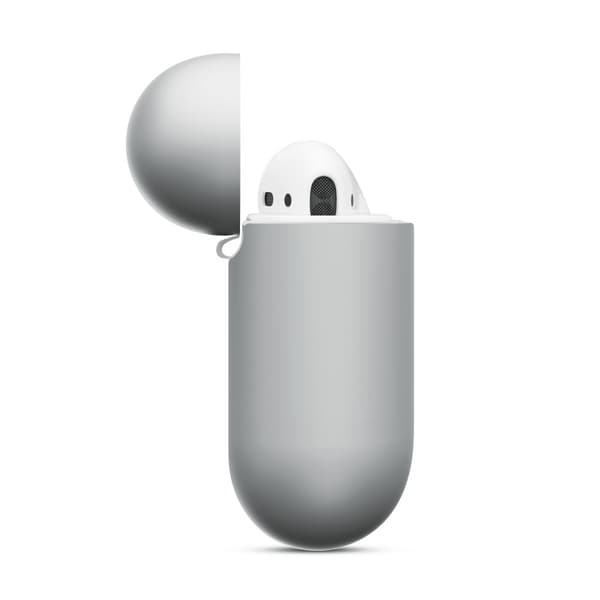 Silikonskal Med Karbinhake Apple AirPods Grå