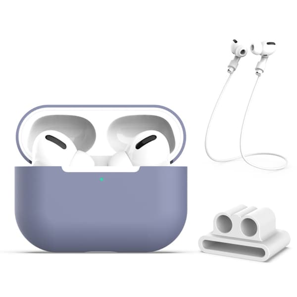 Silikonskal Med Hörlursband & Hållare AirPods Pro Lila