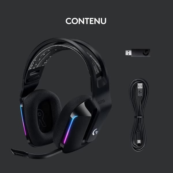 Spelhörlurar - Trådlösa - LOGITECH G - G733 LIGHTSPEED - Svart