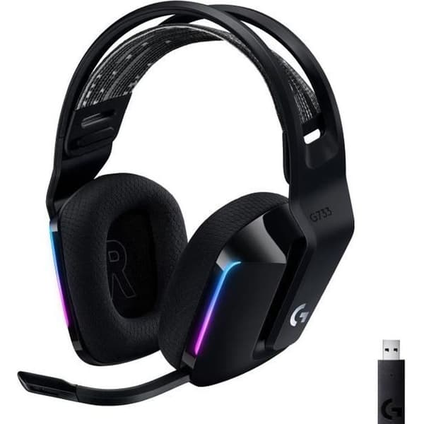 Spelhörlurar - Trådlösa - LOGITECH G - G733 LIGHTSPEED - Svart