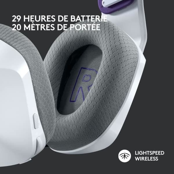 Spelhörlurar - Trådlösa - LOGITECH G - G733 LIGHTSPEED - Vit
