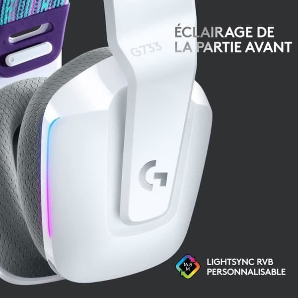 Spelhörlurar - Trådlösa - LOGITECH G - G733 LIGHTSPEED - Vit