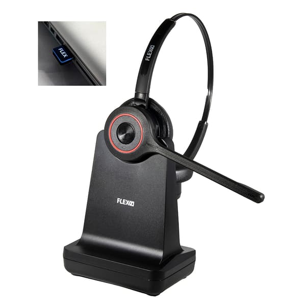 FLEX Stereo Headset redline R6 Bluetooth duo- Headset, Headset Kontor, Callcenter, Mobil