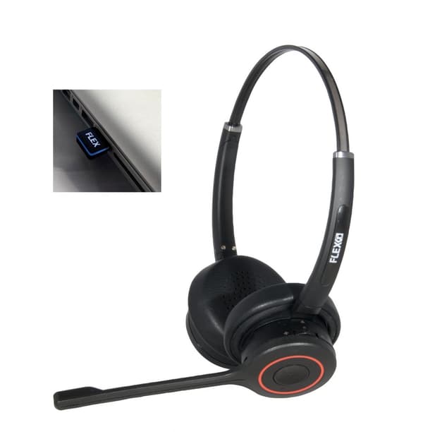 FLEX Bluetooth Headset Redline R6 duo UC USB-A Stereo- Headset, Headset Kontor, Callcenter, Mobil