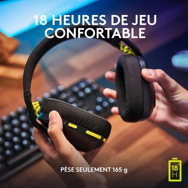 Gaming Headset - Trådlöst - Logitech G - G435 Lightspeed - Med Mikrofon - Svart