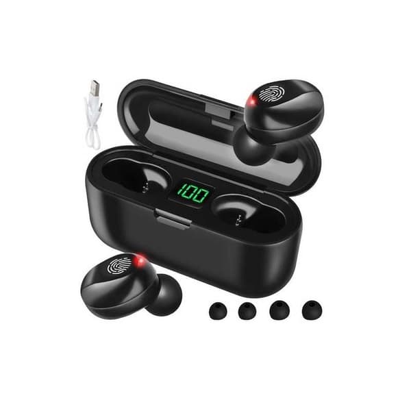 F9 Trådlösa Hörlurar TW med 2000mAh Powerbank