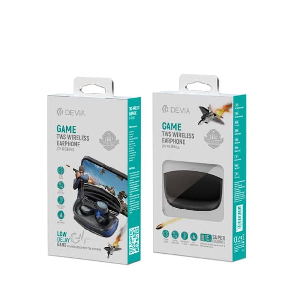 TWS Bluetooth V5.0 Trådlös Hörlurar DEVIA JOY Game - Svart