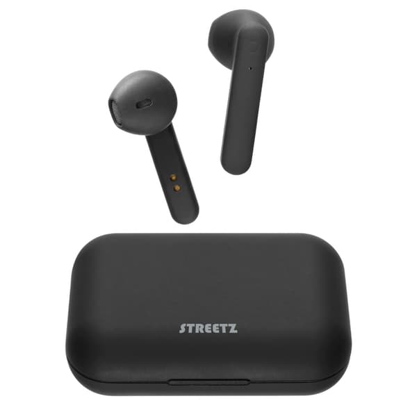 STREETZ True Wireless Stereo hörlurar med laddetui - Svart