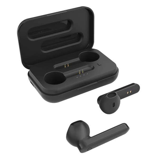 STREETZ True Wireless Stereo headset med ladeenhet - Svart