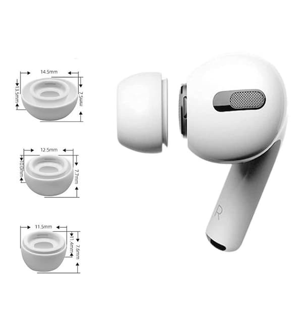 3-Pack Örontips Apple Airpods Pro 1/2 - Vit