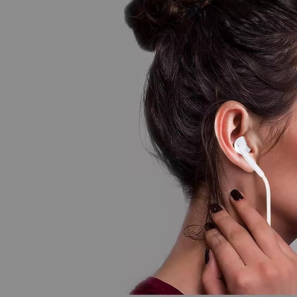 2 PAR Hvide klassiske hovedtelefoner standard Aux 3,5 mm fatning ergonomisk