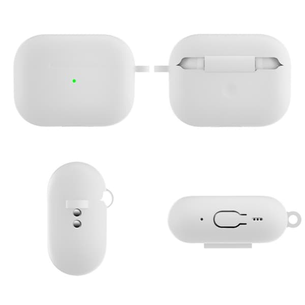 Silikonskal Med Karbinhake Apple AirPods Pro 2 Vit