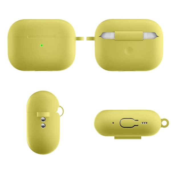 Silikonskal Med Karbinhake Apple AirPods Pro 2 Gul