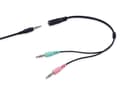 Miniatyrbillede 4 af 5: Udstyr Headset jack 245302 2m kabel, mikrofon, fjernbetjening. Stereo bw, sort