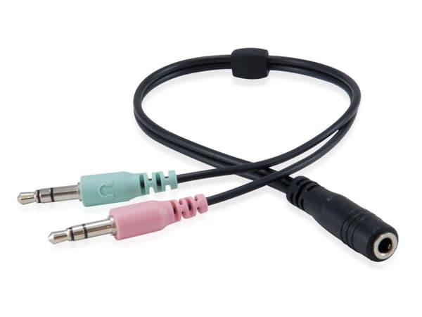 Udstyr Headset jack 245302 2m kabel, mikrofon, fjernbetjening. Stereo bw, sort
