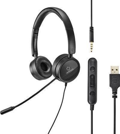Renkforce RF-HS-360 PC Headset USB Stereo On-Ear Black (RF-4737358)