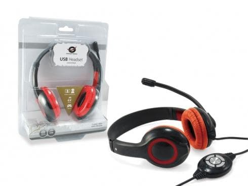 Conceptronic CCHATSTARU2R Hovedtelefon/headset Hovedbøjle USB Type-A Rød