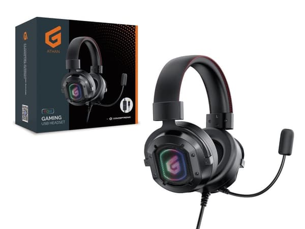 Conceptronic ATHAN02B - Headset - 7.1-kanals - circumaural - kablet - USB-A - sort (ATHAN02B)