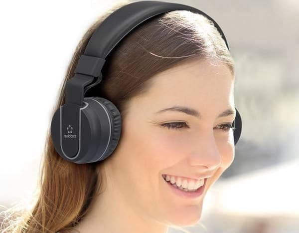 Renkforce RF-BTK-100 Bluetooth HiFi Headset stereo On Ear Headset, hopfällbart svart-grå