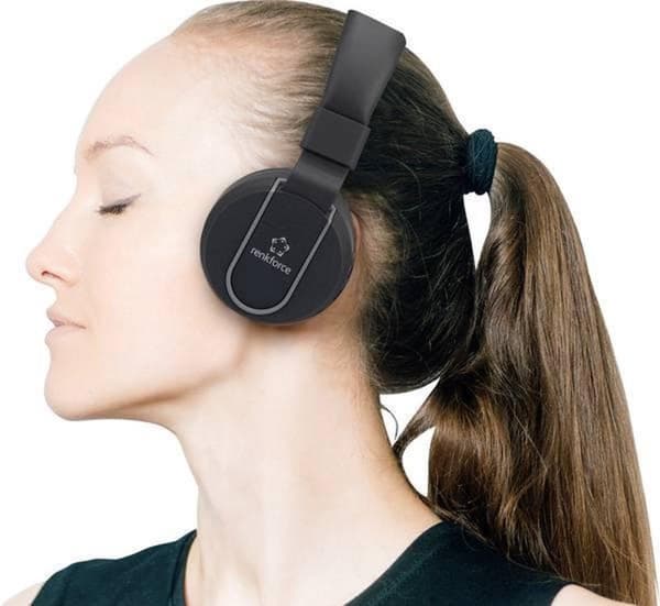Renkforce RF-BTK-100 Bluetooth HiFi Headset stereo On Ear Headset, foldbart sort-grå