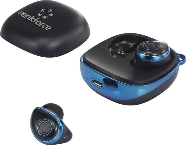 Renkforce RF-BTK-200 True Wireless In-ear øretelefoner Blå, Sort