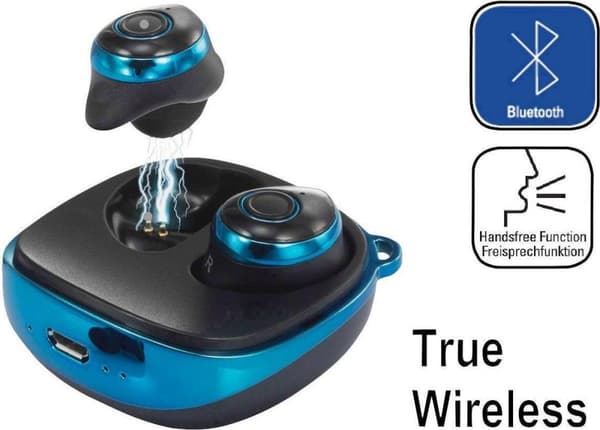 Renkforce RF-BTK-200 True Wireless In-ear nappikuulokkeet Sininen, musta