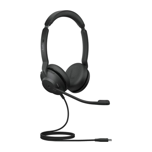 Jabra Evolve2 30 Headset - Stereohovedtelefoner med støjreduktion - Certificeret til Microsoft Teams - med 2-Mic Call Technology - USB-C kabel - Sort