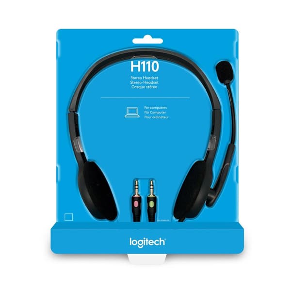 Logitech H110 headset - Dubbel 3,5MM anslutning - Grå