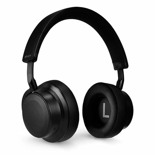 Lindy LH900XW - Hovedtelefoner med mikrofon - circumaural - Bluetooth - trådløs - aktiv støjreducerende - 3,5 mm stik - sort