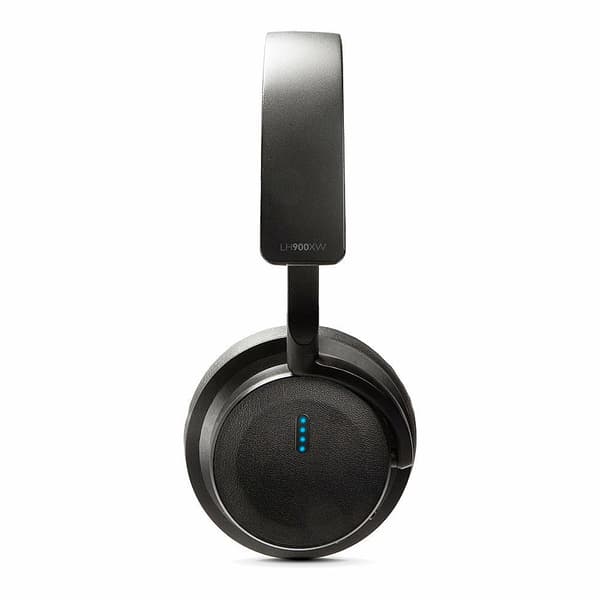 Lindy LH900XW - Hovedtelefoner med mikrofon - circumaural - Bluetooth - trådløs - aktiv støjreducerende - 3,5 mm stik - sort