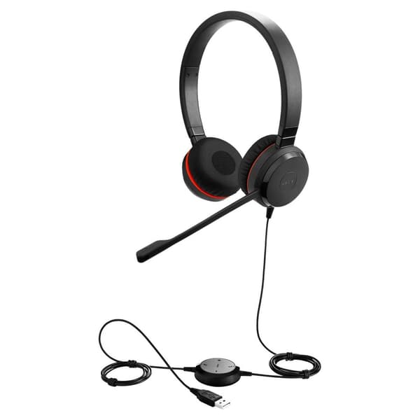 Jabra Evolve 20SE MS Stereo Headset Pannband Svart