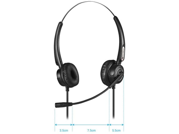 Sandberg 126-30 Hörlurar/Headset Trådbundet Pannband Office/Call Center USB Typ-A Svart
