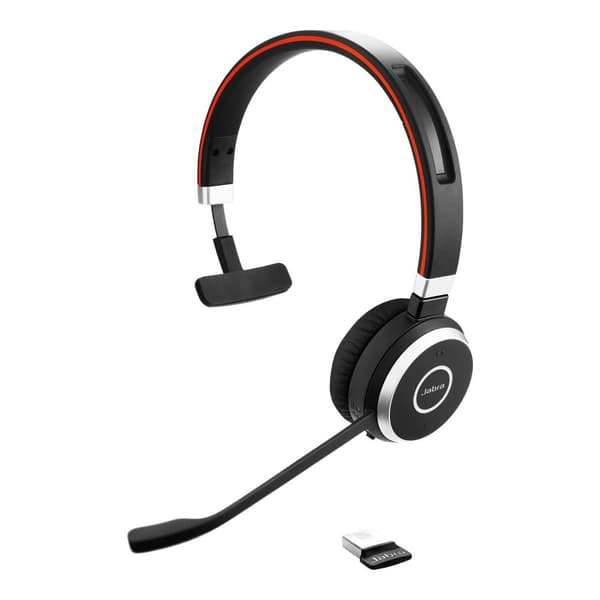 GN Jabra Jabra Evolve 65 SE MS Mono - Headset - on-ear - Bluetooth - trådlöst - USB - med laddningsstation - Certifierad för Microsoft Teams (6593-833