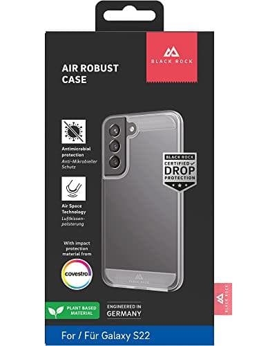 Black Rock - Case Air Robust -kotelo, joka sopii Samsung Galaxy S22 5G I -matkapuhelinkotelolle, läpinäkyvä, läpinäkyvä, ohut (läpinäkyvä)