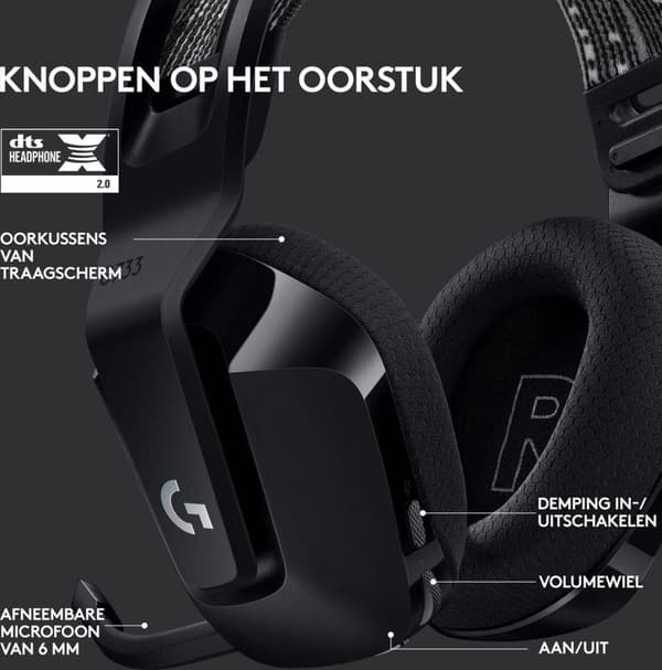 Logitech G733 LIGHTSPEED langattomat pelikuulokkeet - PS5/PS4 & PC - musta