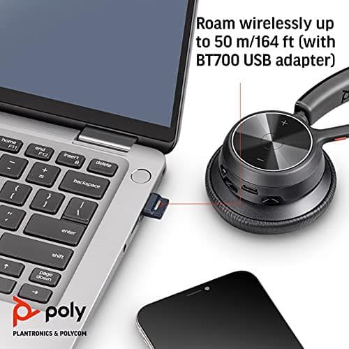 Poly Voyager 4300 UC Series 4310 - Headset - on-ear - Bluetooth - trådlöst - USB-C - Zoomcertifierat