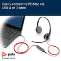 Pikkukuva 3 / 5: Plantronics Blackwire 3225 - 3200 -sarja - Kuulokkeet - korvalla - langallinen - USB, 3,5 mm pistoke