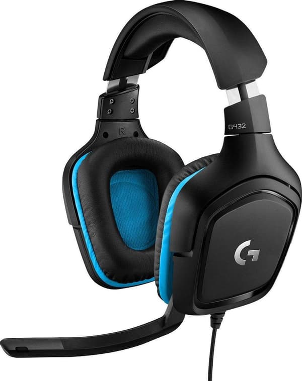 Logitech G432 - Spelheadset - Svart & Blå - PC