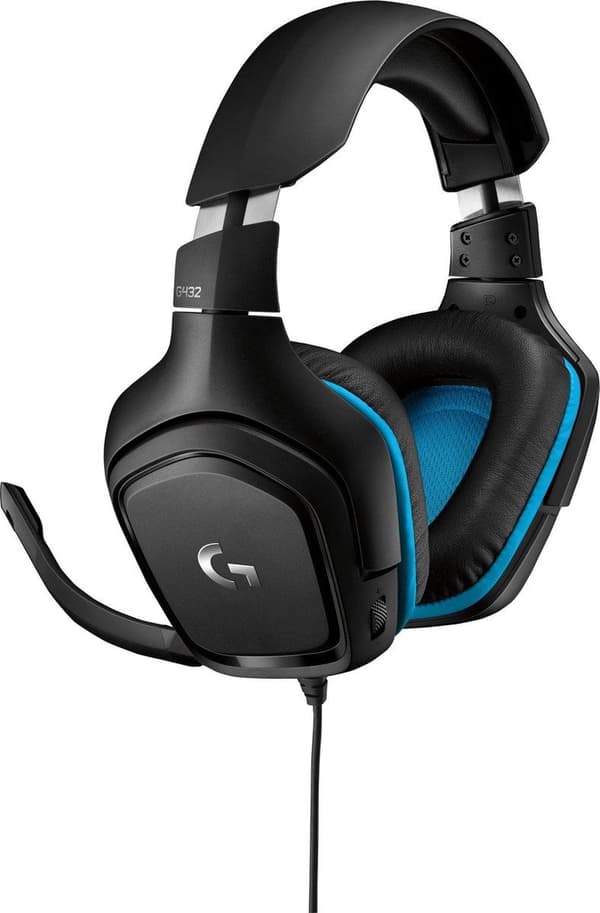 Logitech G432 - Spelheadset - Svart & Blå - PC