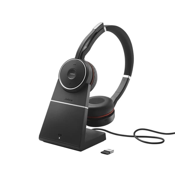 Jabra Evolve 75 Stereo MS Stereo headset Bluetooth Stereo, trådløs On-ear Sort